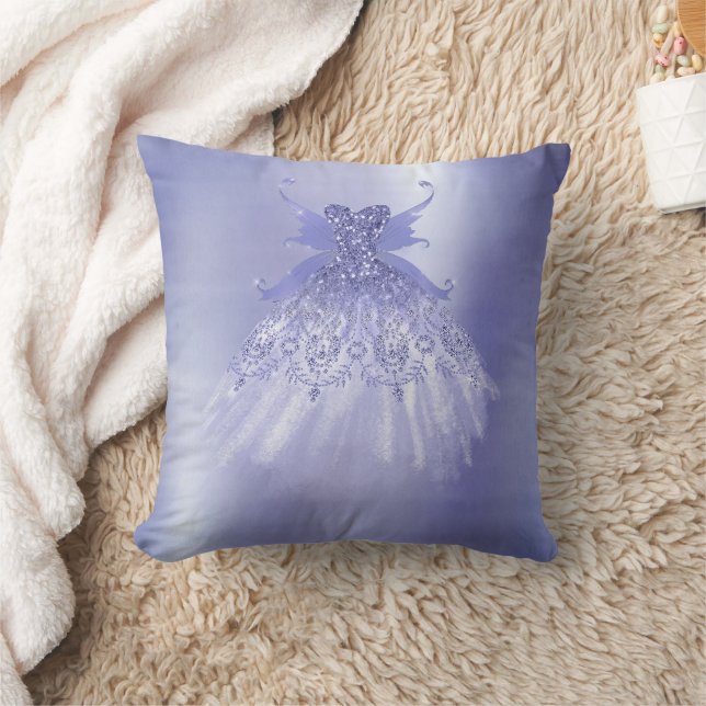 Fairy Vinge Lavender Gown | Lila Iridescent Sheen Kudde (Filt)