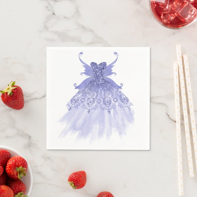 Fairy Vinge Lavender Gown | Lila Iridescent Sheen Pappersservett (Insitu)