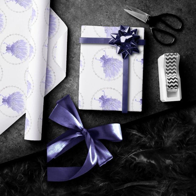 Fairy Vinge Lavender Gown | Lila Iridescent Sheen Presentpapper (Skapare uppladdad)