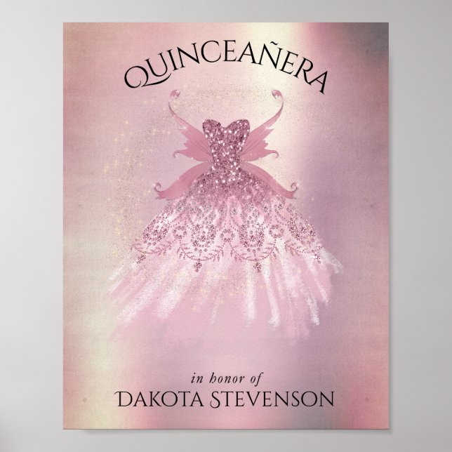 Fairy Vinge Mauve Gown | Luxurious Dusty Rosa Shee Poster (Framsidan)