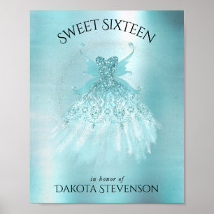 Fairy Vinge Mint Gown Luxe Pearl Grönt Aqua Shee Poster