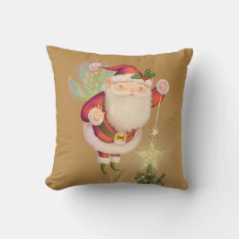 Fairy Vinge Santa Guld Dekorativ kudde