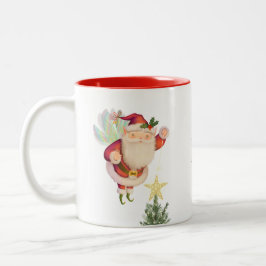 Fairy Vinge Santa Two-Tone Personalize Coffee Mugg