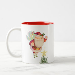 Fairy Vinge Santa Two-Tone Personalize Coffee Mugg