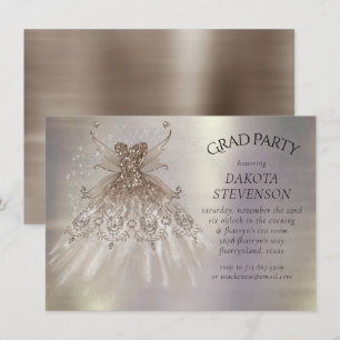 Fairy Vinge Taupe Gown   Champagne Elegant Sheen Inbjudningar