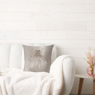 Fairy Vinge Taupe Gown   Champagne Elegant Sheen Kudde