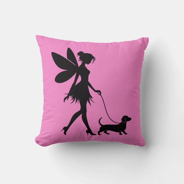 Fairy Walking Dachshund  Kudde (Framsida)