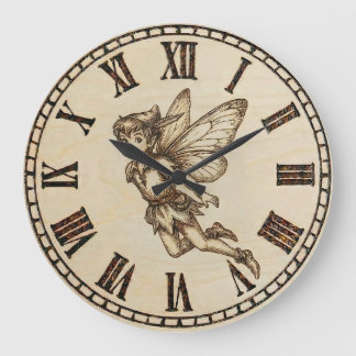 Fairy Wall Clock | Wood-Burned Fantasy  Stor Klocka