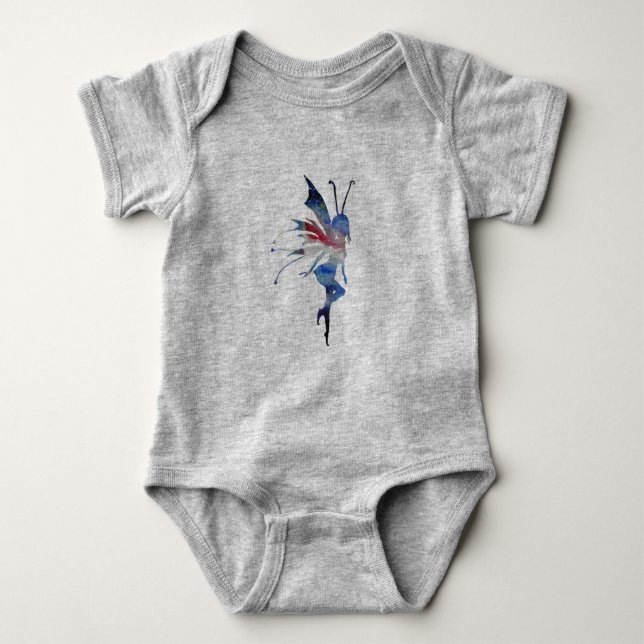 Fairy Watercolor Art Baby Jersey Bodydress, White Tee Shirt (Framsida)