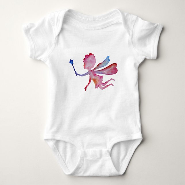 Fairy Watercolor Teckning Jersey Bodykostym T-shirt (Framsida)