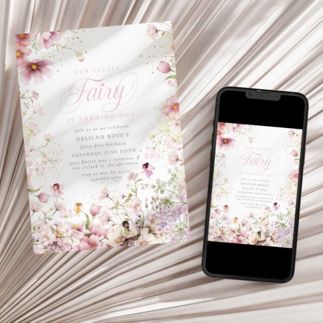 Fairy Whimsical Magic 1st Birthday Inbjudningar (Skapare uppladdad)