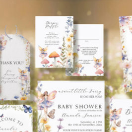 Fairy Wildblomma Blommigt Flicka Diaper Raffle Tilläggskort