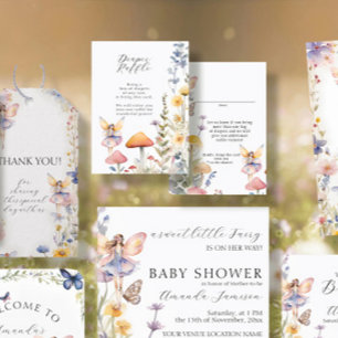 Fairy Wildblomma Blommigt Flicka Diaper Raffle Tilläggskort