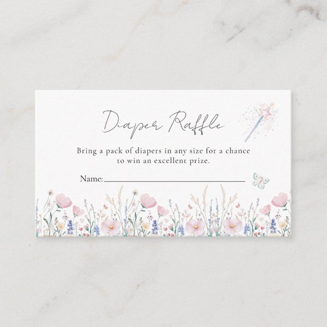 Fairy Wildblomma Enchanted Whimsical Baby Shower Tilläggskort (Framsida)