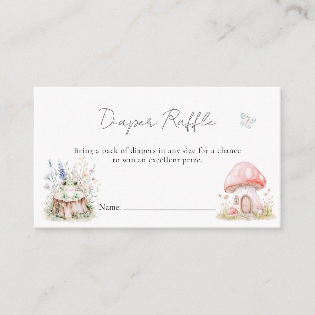 Fairy Wildblomma Enchanted Whimsical Baby Shower Tilläggskort (Framsida)