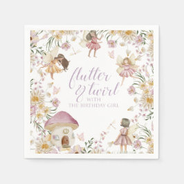 Fairy wildblomma födelsedag pappersservett