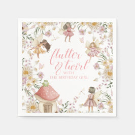 Fairy wildblomma födelsedag pappersservett