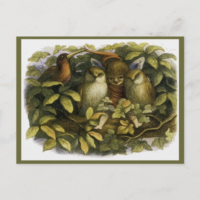 "Fairy with Ugglor" av Doyle Vykort (Framsida)