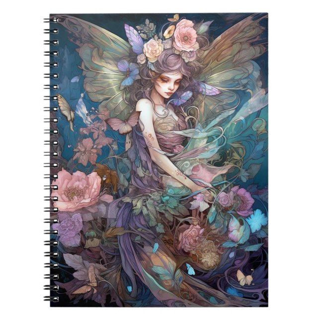 Fairy Woman Fantasy Art Anteckningsbok (Framsidan)