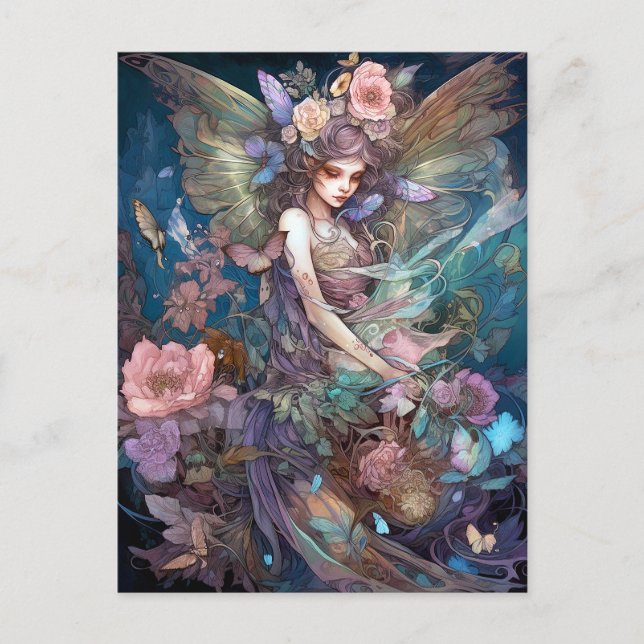 Fairy Woman Fantasy Art Vykort (Framsida)