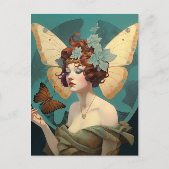 Fairy Woman Fantasy Art Vykort (Framsida)