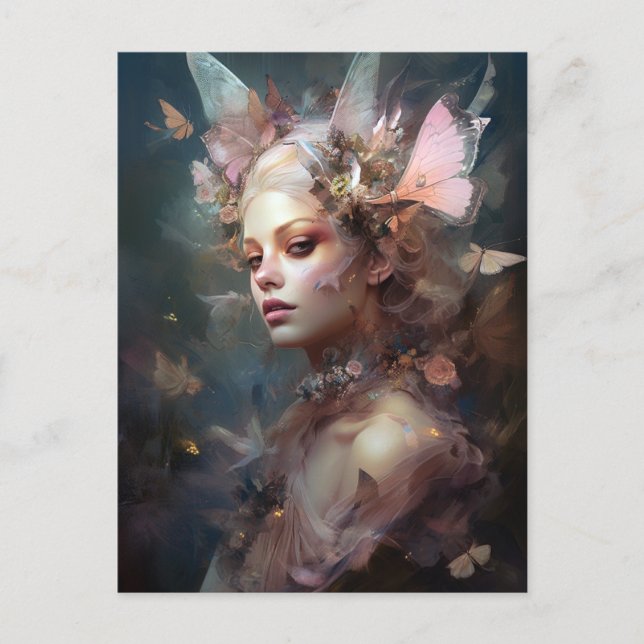 Fairy Woman Fantasy Art Vykort (Framsida)