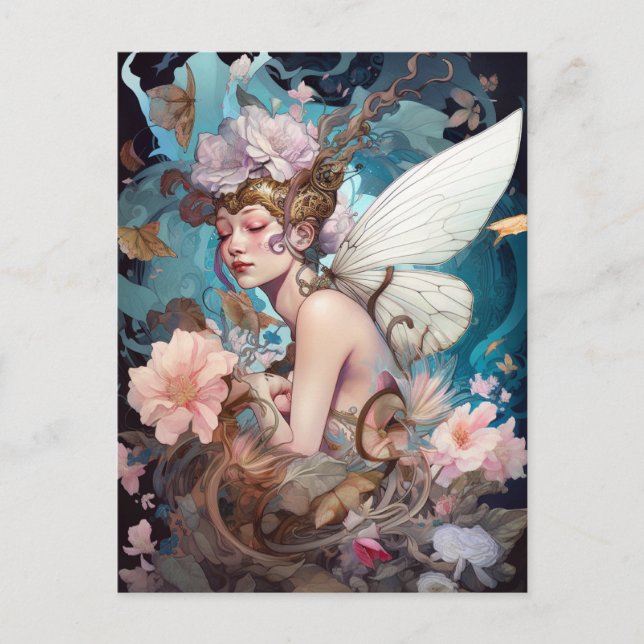Fairy Woman Fantasy Art Vykort (Framsida)