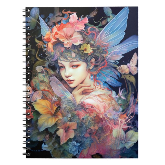 Fairy Women in Flowers Fantasy Art Anteckningsbok (Framsidan)