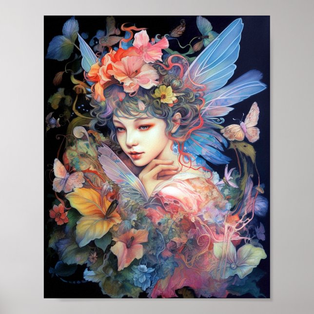 Fairy Women in Flowers Fantasy Art Poster (Framsidan)
