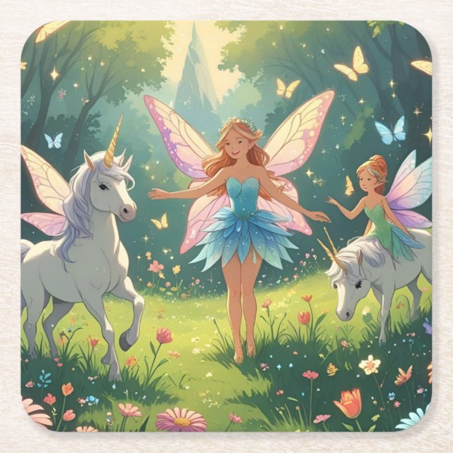 Fairy Wonderland Collection Underlägg Papper Kvadrat (Framsidan)