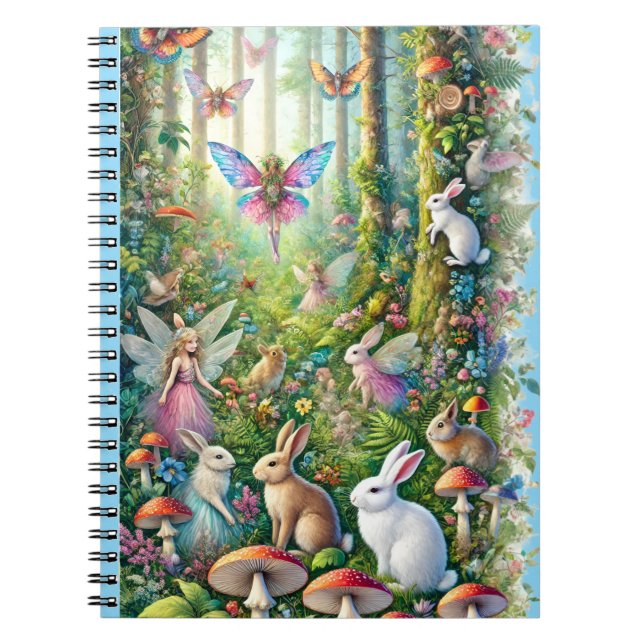 Fairy Woodland Gathering Enchanted Forest Fantasy Anteckningsbok (Framsidan)