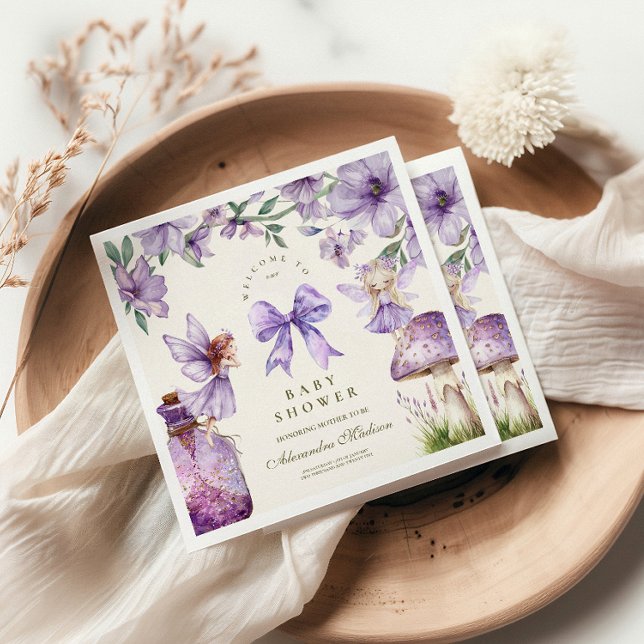 Fairy Woodland Girl Baby Shower Pappersservett (Skapare uppladdad)