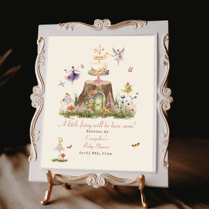 Fairy Woodland Girl Baby Shower Välkommen Poster
