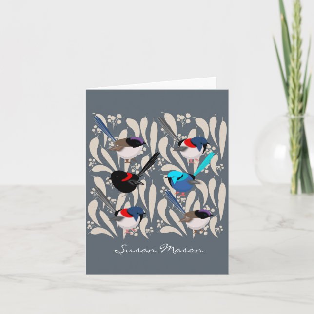 Fairy Wrens Anteckningskort (Framsida)