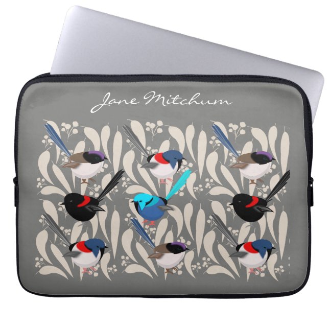 Fairy Wrens Laptop Fodral (Framsidan)