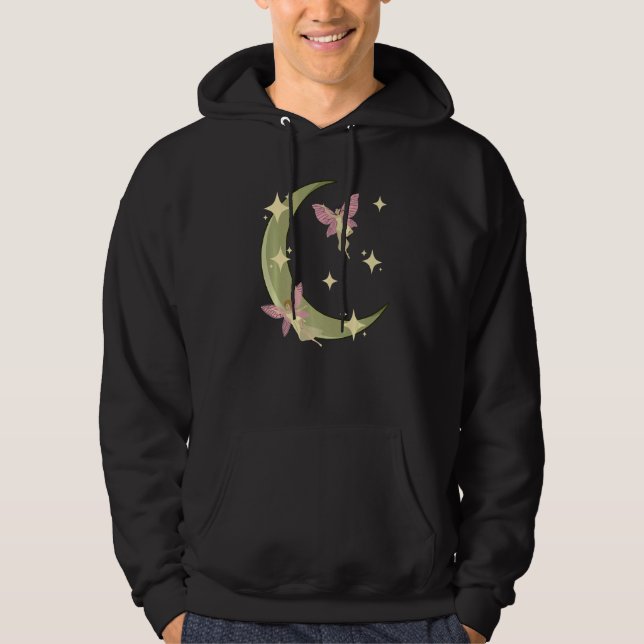 Fairycore Aesthetic Fairy Core Grunge Crescent Moo Hoodie (Framsida)