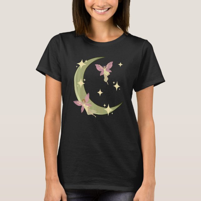 Fairycore Aesthetic Fairy Core Grunge Crescent Moo T Shirt (Framsida)