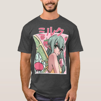 Fairycore Aesthetic Fairy Drinking Japanska Strawb T Shirt