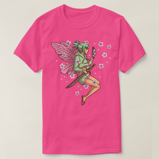 Fairycore Aesthetic Fairy Girl Kitsune Fox M T Shirt (Design framsida)