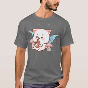 Fairycore Aesthetic Fairy Kawaii Cat Drinking Bubb T Shirt