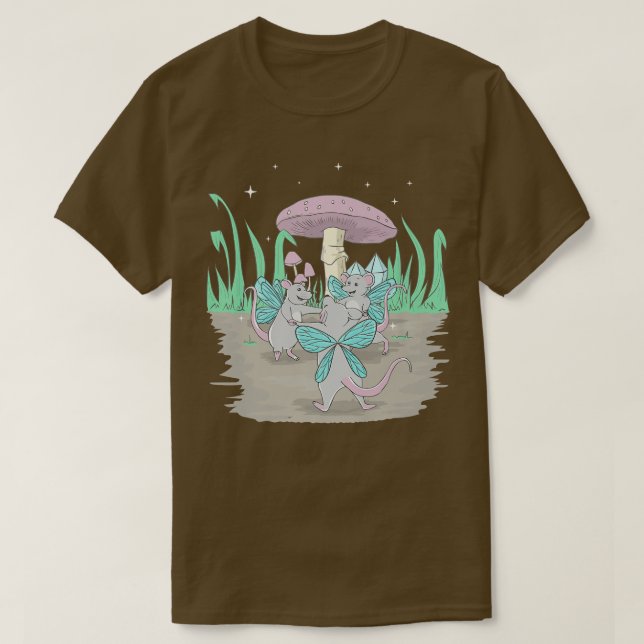 Fairycore Aesthetic Fairy Råttor och A Mushr T Shirt (Design framsida)