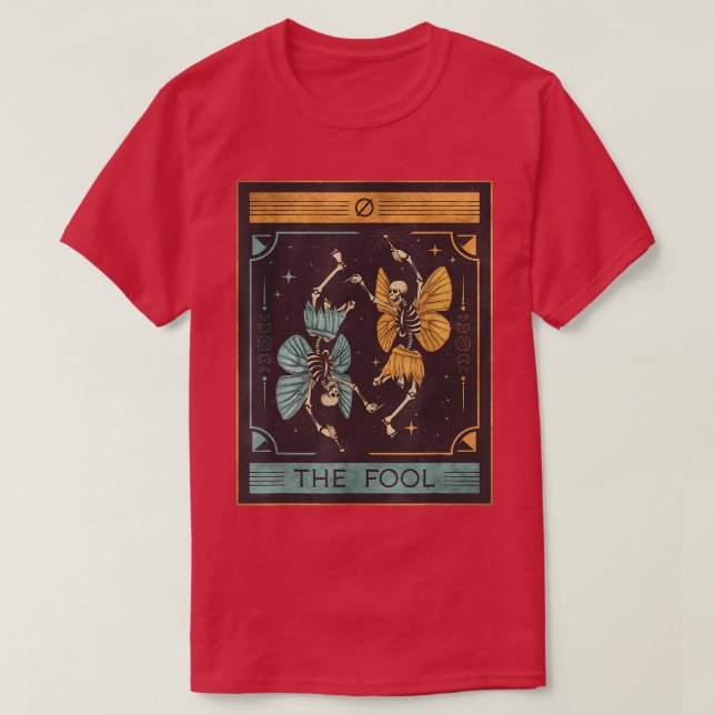 Fairycore Aesthetic Fairy Skeleton Tarot Card T Shirt (Design framsida)