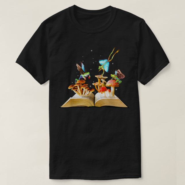 Fairycore Aesthetic Goblincore Fairy Frogs Butterf T Shirt (Design framsida)