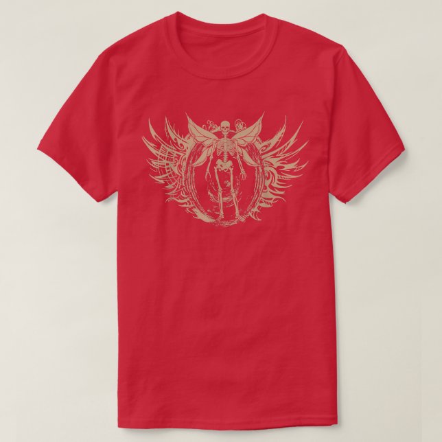 Fairycore Aesthetic Gothic Fairy Vingar Skeleton F T Shirt (Design framsida)