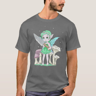 Fairycore Aesthetic Kawaii Fairy Holding A Knivar T Shirt