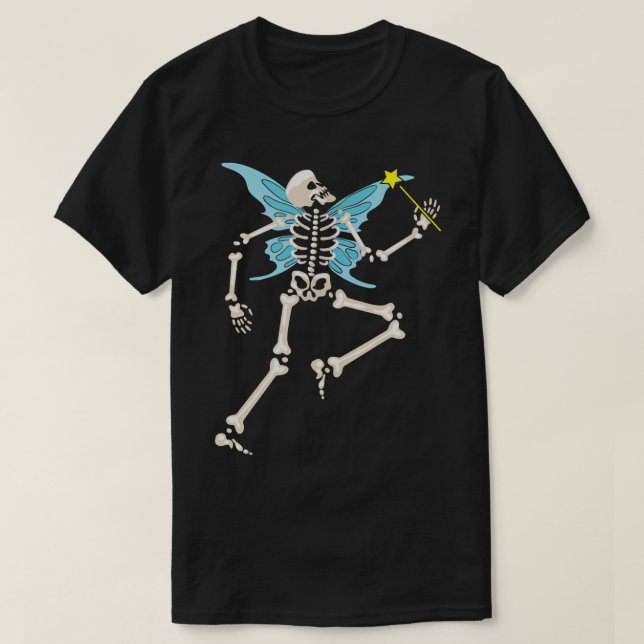 Fairycore Aesthetic Skeleton Fairy Grunge Goth Min T Shirt (Design framsida)