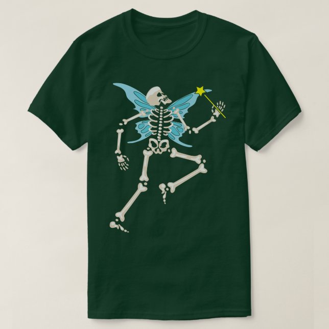 Fairycore Aesthetic Skeleton Fairy Grunge Goth  T Shirt (Design framsida)