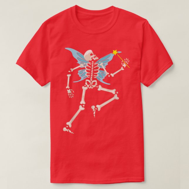 Fairycore Aesthetic Skeleton Fairy Grunge Goth  T Shirt (Design framsida)