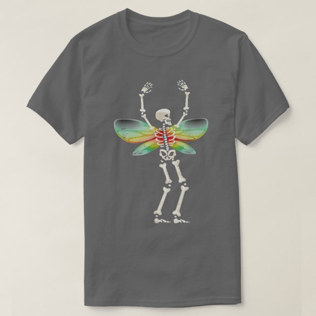 Fairycore Aesthetic Skeleton Fairycore Grunge Goth T Shirt (Design framsida)