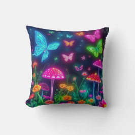 Fairycore-Butterflies Flowers and Mushroom Kudde